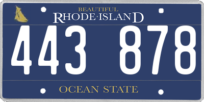 RI license plate 443878