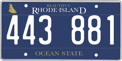 RI license plate 443881