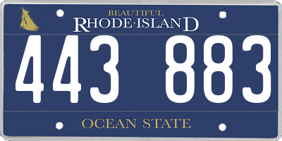 RI license plate 443883