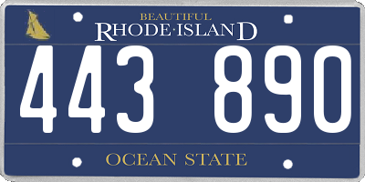 RI license plate 443890