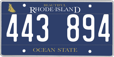 RI license plate 443894