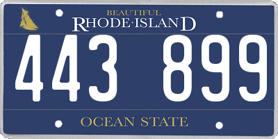 RI license plate 443899