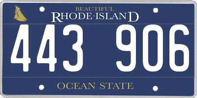 RI license plate 443906