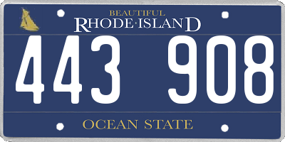 RI license plate 443908