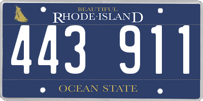 RI license plate 443911