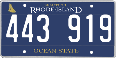 RI license plate 443919