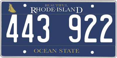 RI license plate 443922