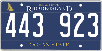 RI license plate 443923