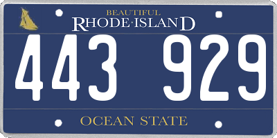 RI license plate 443929