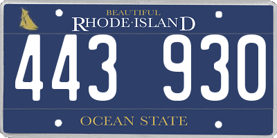 RI license plate 443930