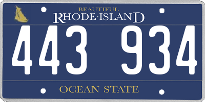 RI license plate 443934
