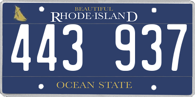 RI license plate 443937