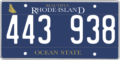 RI license plate 443938