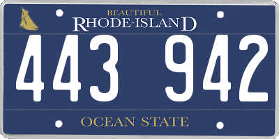 RI license plate 443942