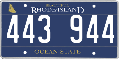 RI license plate 443944