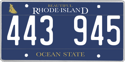 RI license plate 443945