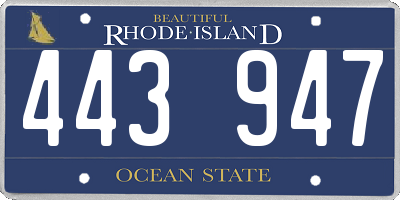 RI license plate 443947