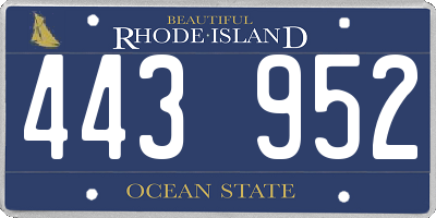 RI license plate 443952
