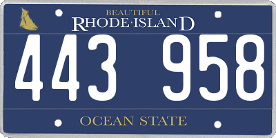 RI license plate 443958