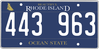 RI license plate 443963