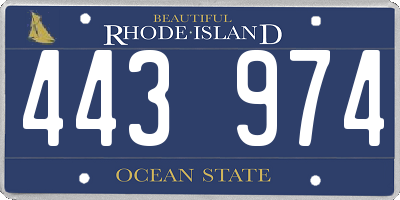 RI license plate 443974