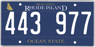 RI license plate 443977