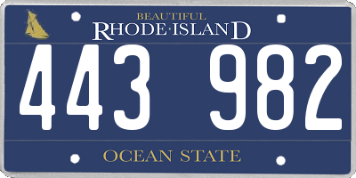 RI license plate 443982