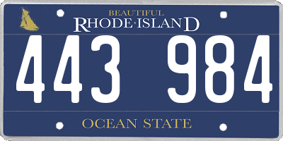 RI license plate 443984