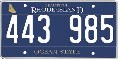 RI license plate 443985