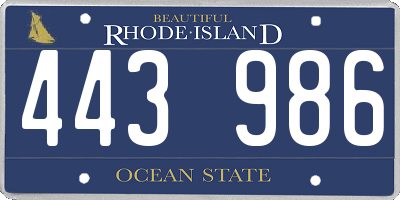 RI license plate 443986