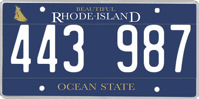 RI license plate 443987