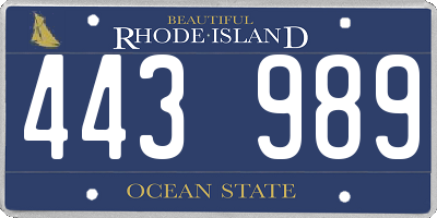RI license plate 443989
