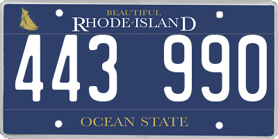 RI license plate 443990