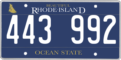 RI license plate 443992