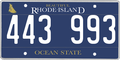 RI license plate 443993