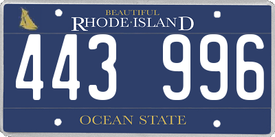 RI license plate 443996