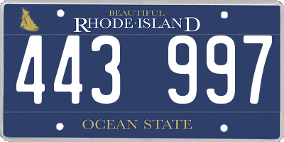 RI license plate 443997