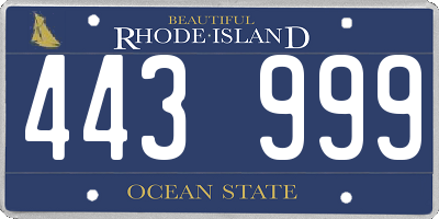 RI license plate 443999