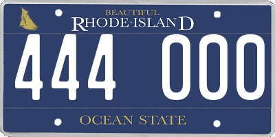 RI license plate 444000