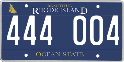 RI license plate 444004
