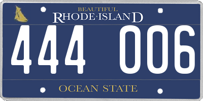RI license plate 444006