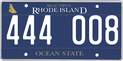 RI license plate 444008