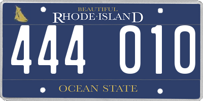 RI license plate 444010