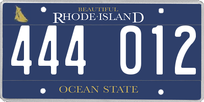 RI license plate 444012