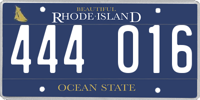 RI license plate 444016