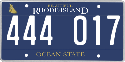 RI license plate 444017