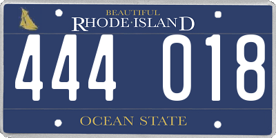 RI license plate 444018