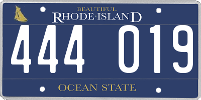 RI license plate 444019