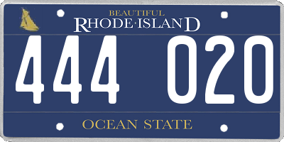 RI license plate 444020