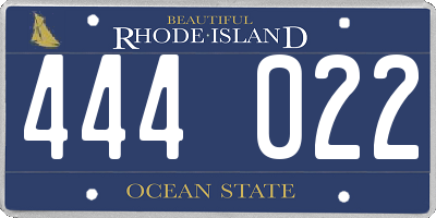 RI license plate 444022